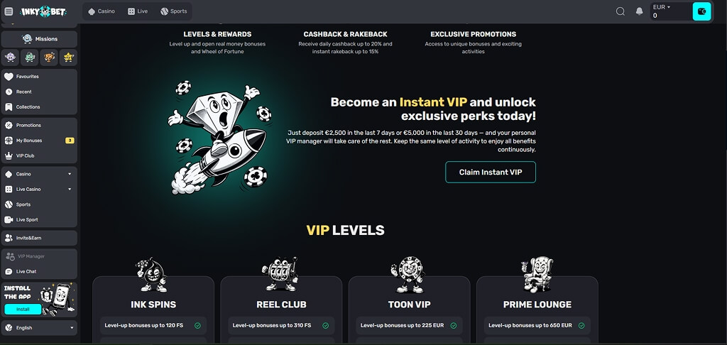 InkyBet Casino VIP Club